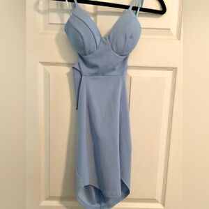 Selfie Leslie blue cutout mini dress size small